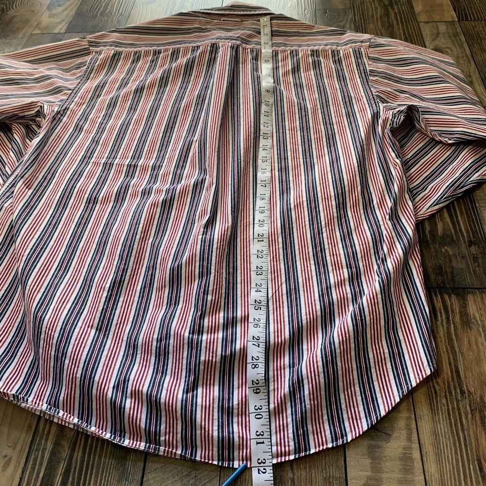 Tommy Hilfiger Men’s Large Dress Shirt Long Sleeve Vintage Logo Button Up Casual - Picture 11 of 12